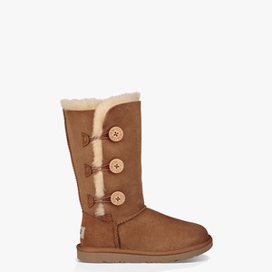 Ugg Bailey Button II Triplet Klassiska Stövlar Barn Bruna (562374SON)